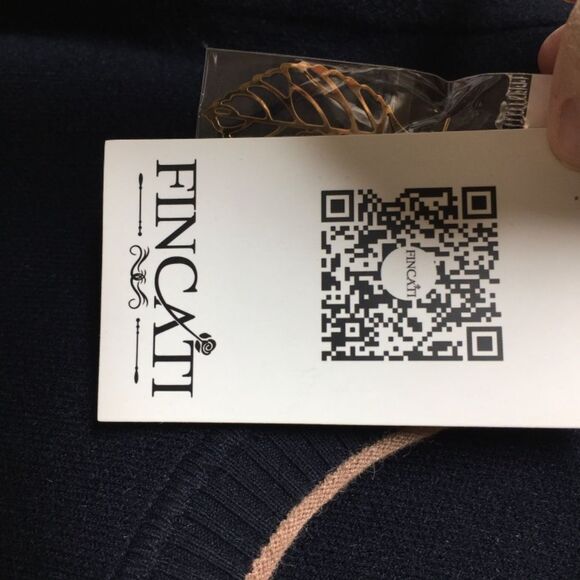 NWT FINCATI Navy Plaid Sweater Dress size Large - Picture 12 of 16